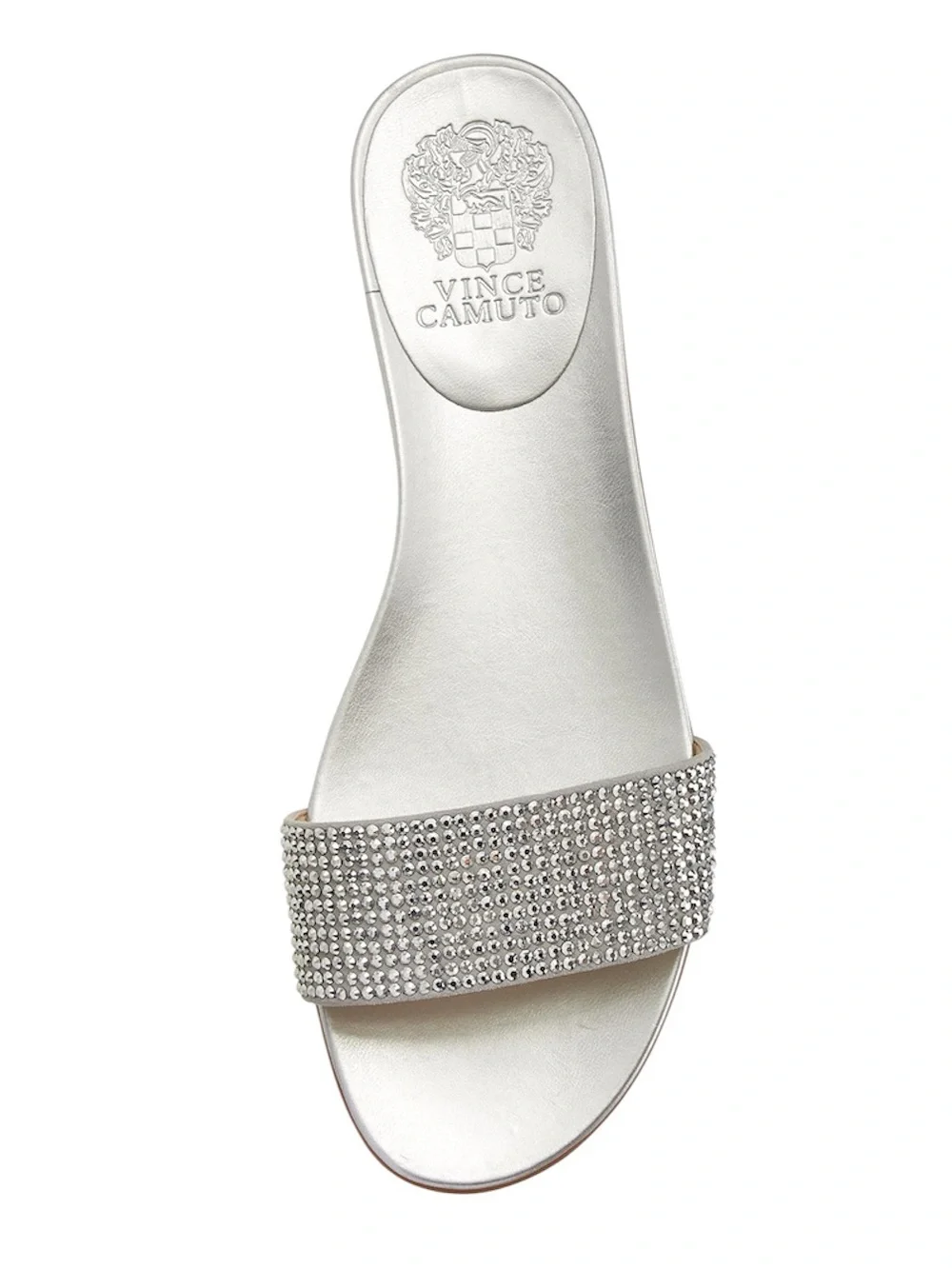 Vince Camuto Endilla Silver Rhinestone Slide Sandals